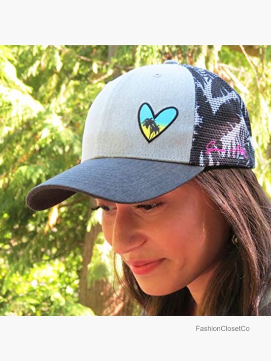 Women\'s Trucker Snapback Baseball Cap with Floral Mesh main image 4